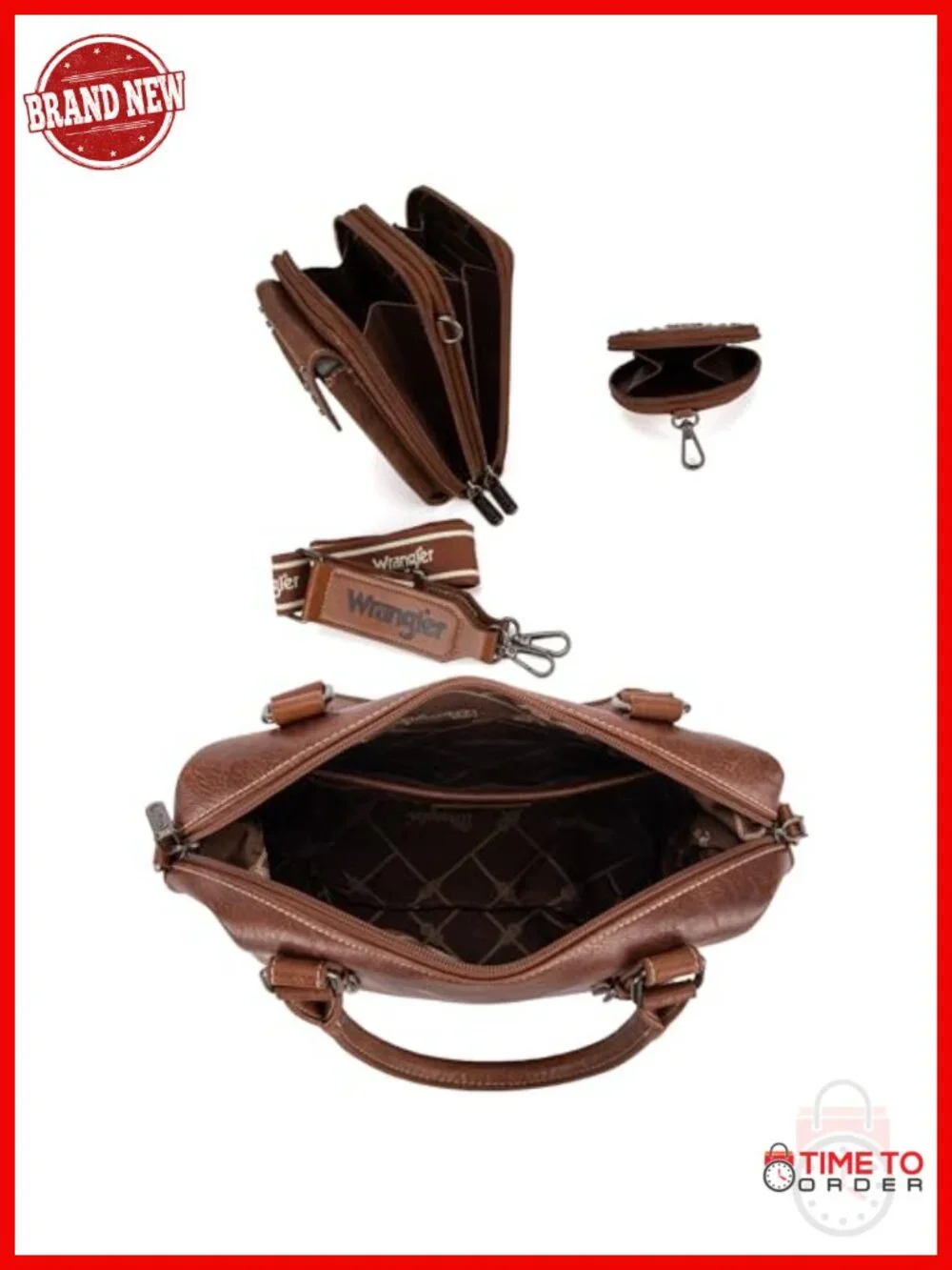 Faux Leather Doctor Bag 3-Piece Set with Top Handle and Detachable Strap